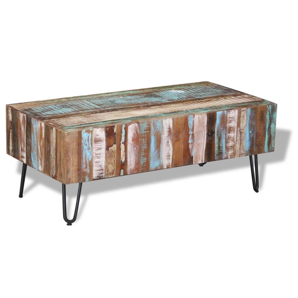 Coffee Table Solid Reclaimed Wood vidaXL 100x50x38 cm by vidaXL