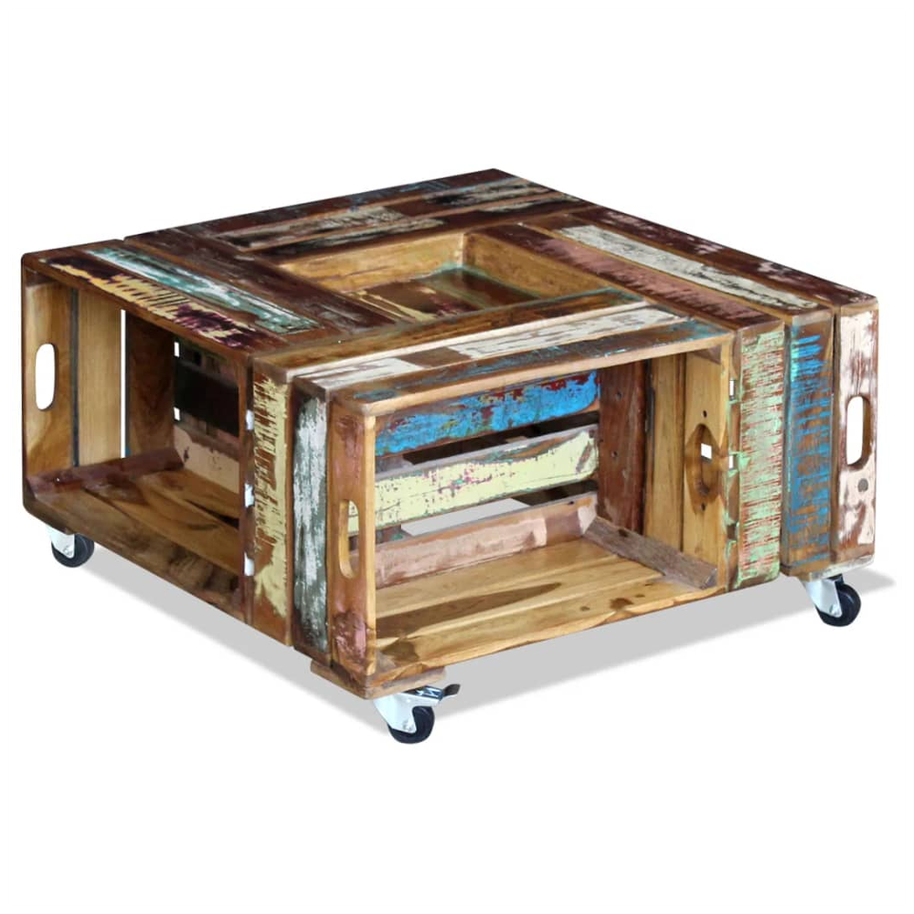 Coffee Table Solid Reclaimed Wood vidaXL 70x70x35 cm by vidaXL
