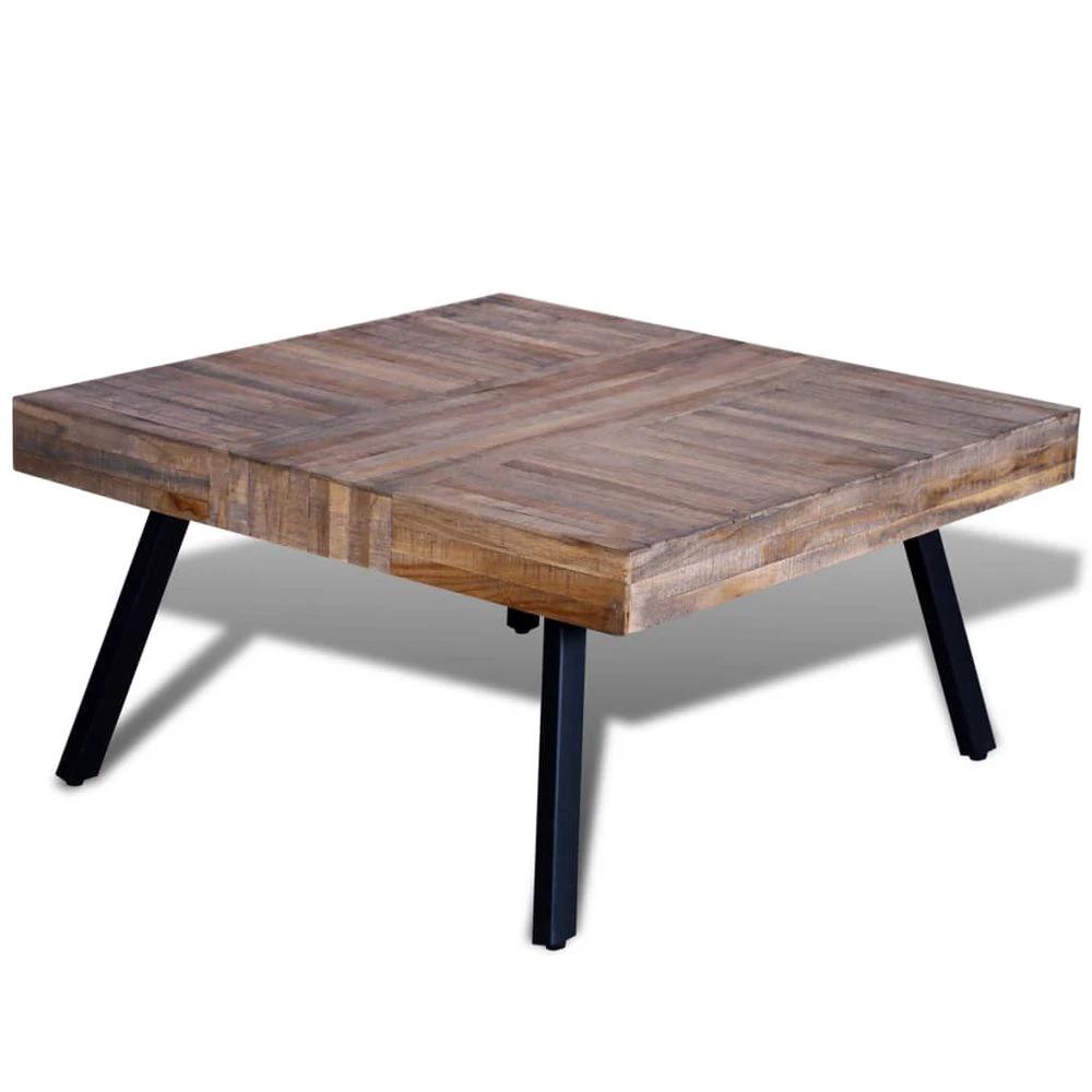 Coffee Table Square Reclaimed Teak Wood vidaXL by vidaXL