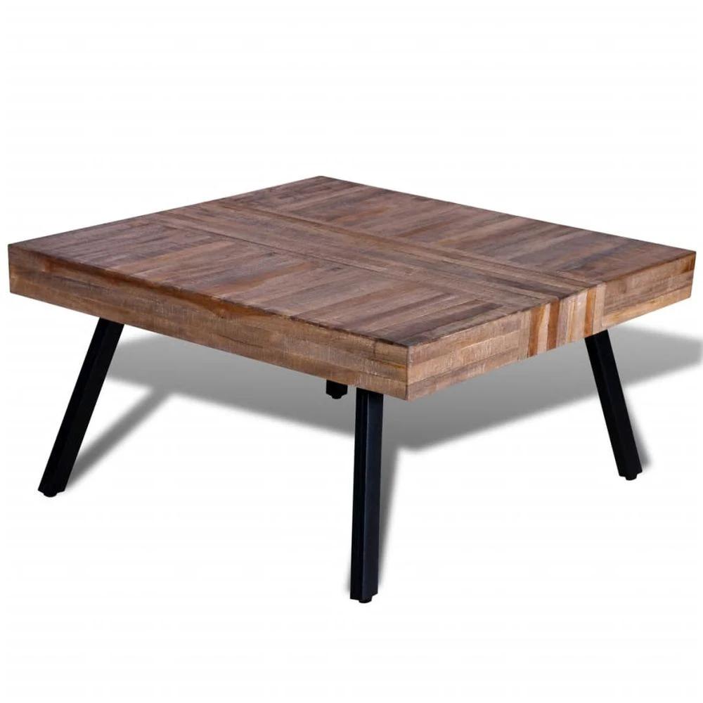 Coffee Table Square Reclaimed Teak Wood vidaXL by vidaXL