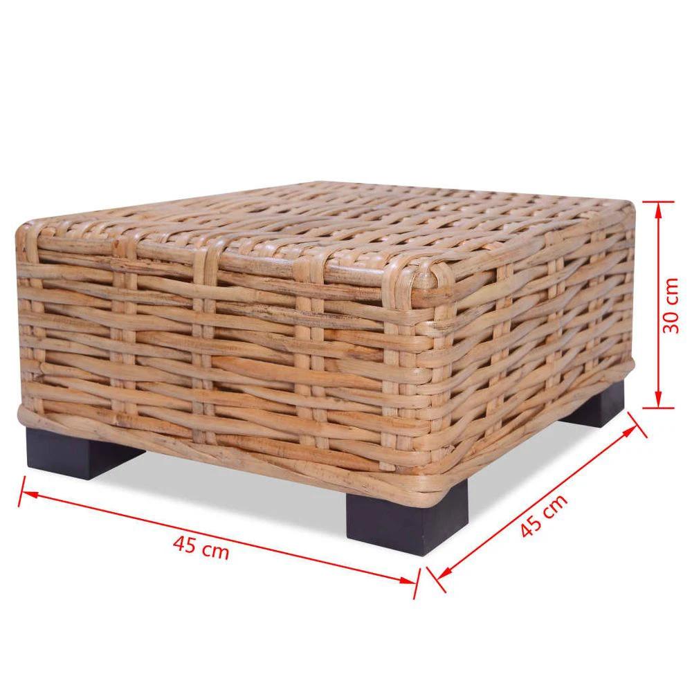 vidaXL Coffee Table vidaXL Natural Rattan 45x45x30 cm - Coffee Tables Coffee Table