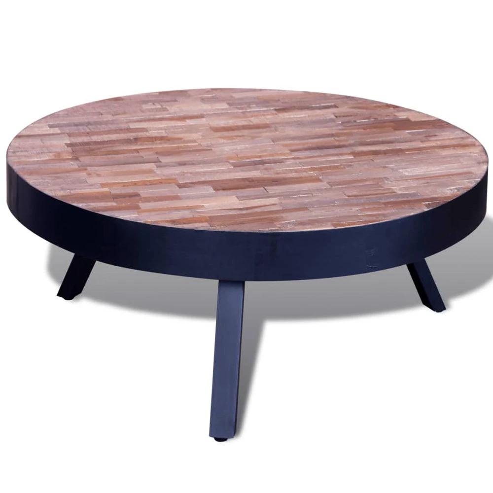 Coffee Table vidaXL Round Reclaimed Teak Wood by vidaXL