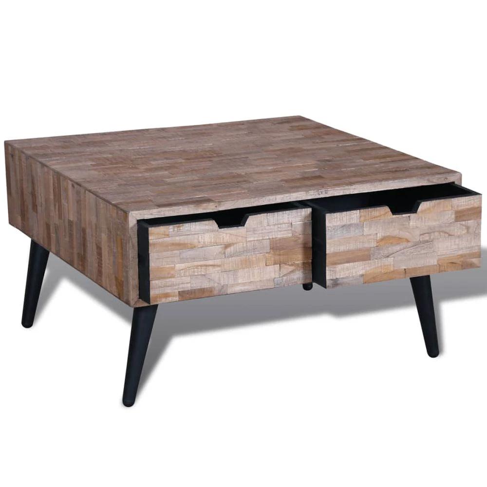 vidaXL Coffee Table with 4 Drawers vidaXL Reclaimed Teak Wood - Coffee Tables Coffee Table