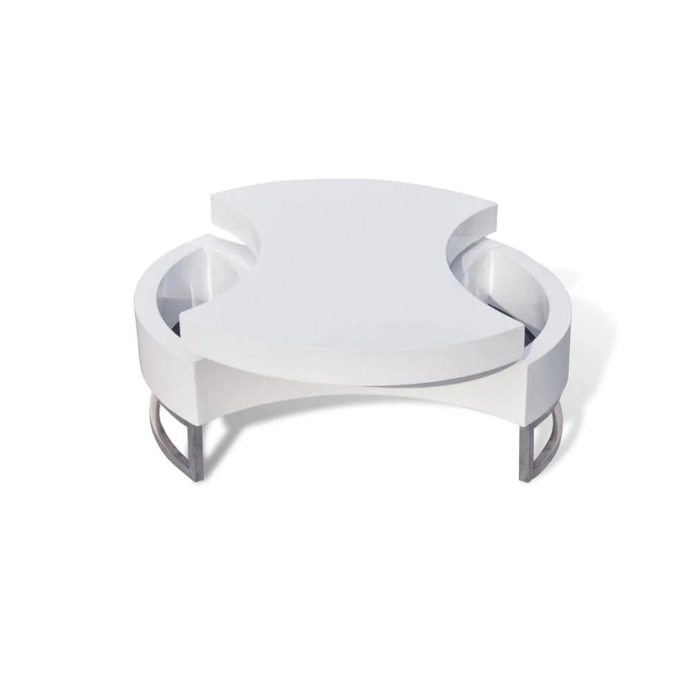 Coffee Table Shape-adjustable vidaXL High Gloss White by vidaXL
