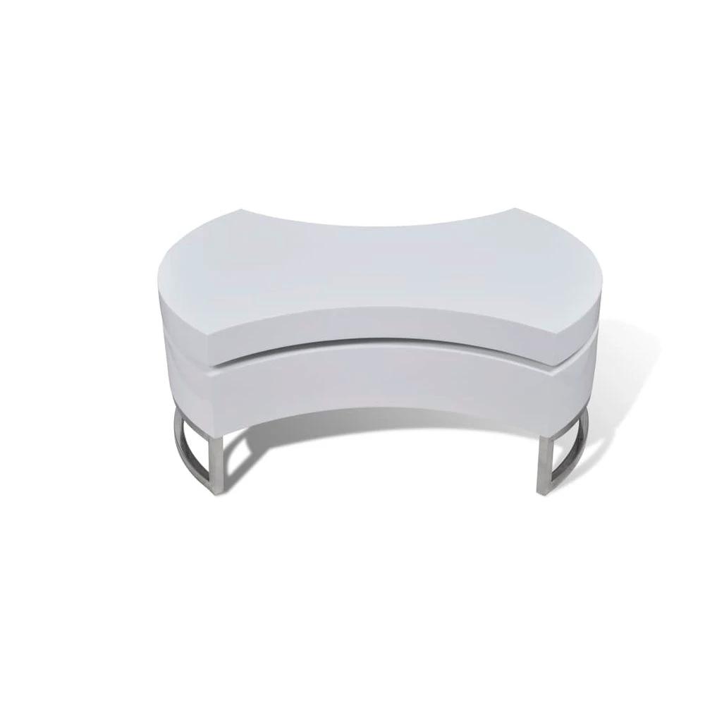 Coffee Table Shape-adjustable vidaXL High Gloss White by vidaXL