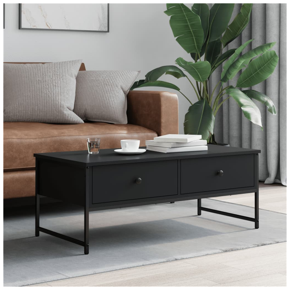 vidaXL Coffee Table Black 101x49x39.5 cm vidaXL Engineered Wood - Coffee Tables Coffee Table