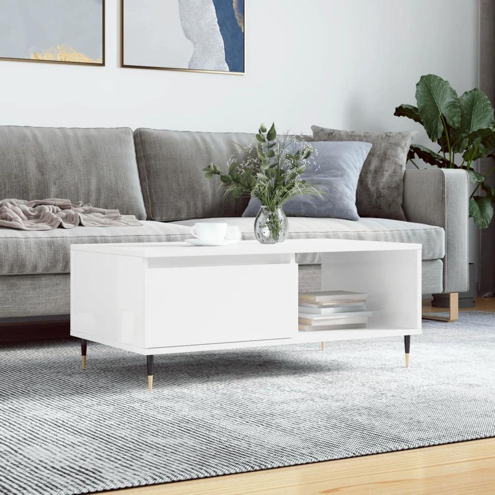 vidaXL Coffee Table White 90x50x36.5 cm vidaXL - Engineered Wood - Coffee Tables Coffee Table