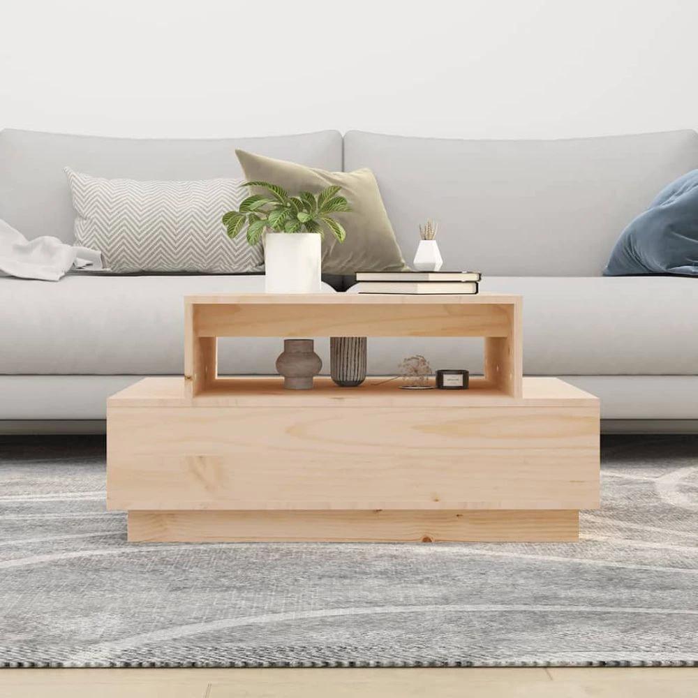 Coffee Table 80x55x40.5 cm vidaXL Solid Wood Pine by vidaXL