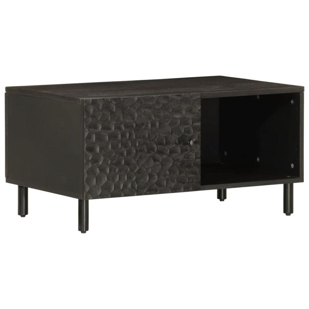 Coffee Table Black 80x50x40 cm vidaXL Solid Wood Mango by vidaXL
