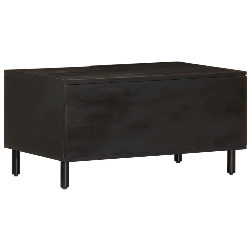 Coffee Table Black 80x50x40 cm vidaXL Solid Wood Mango by vidaXL