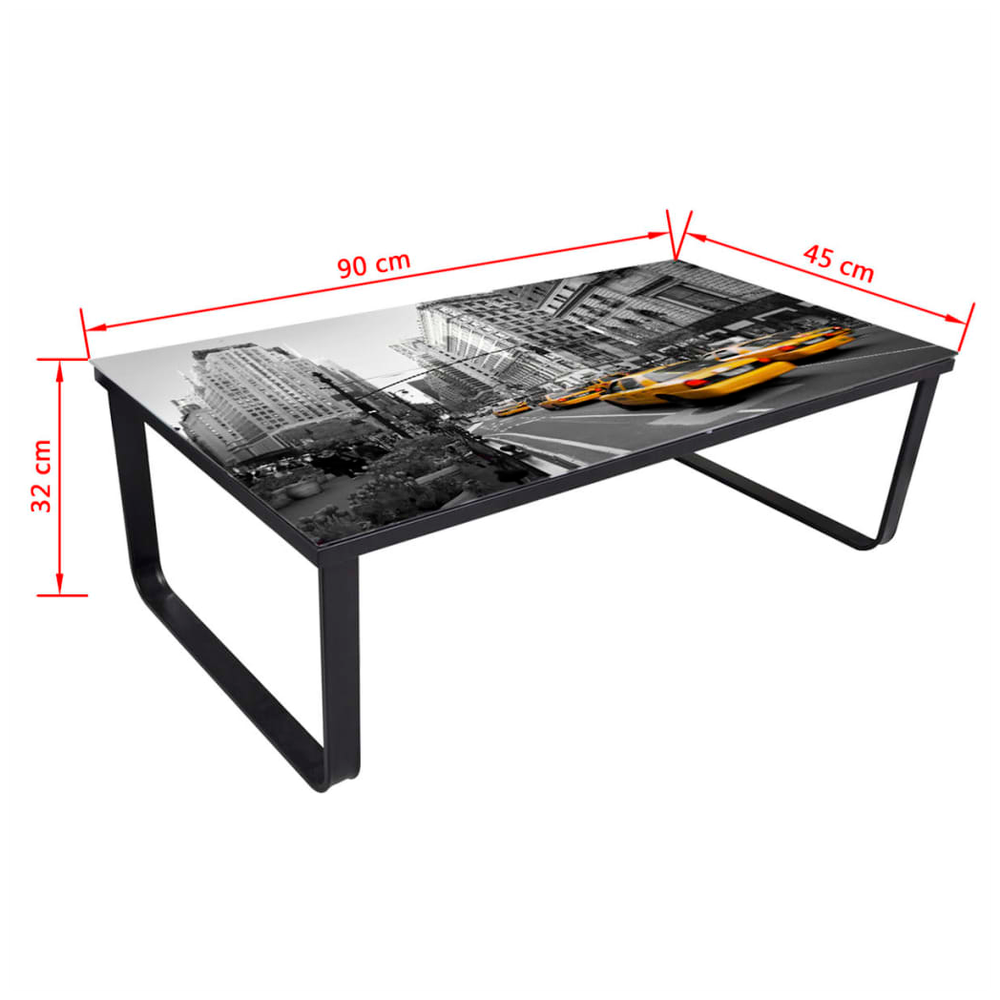 Coffee Table with Glass Top vidaXL Rectangular by vidaXL