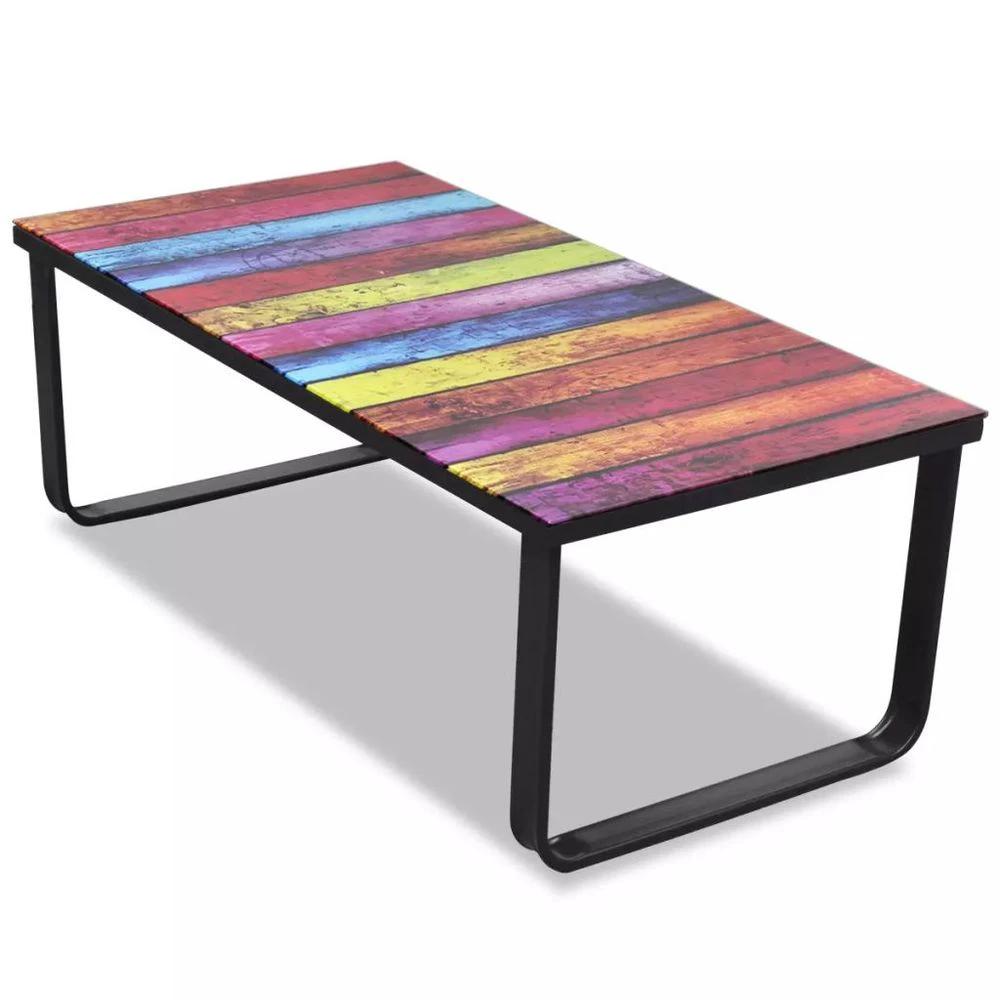 Coffee Table with Glass Top vidaXL Rectangular by vidaXL