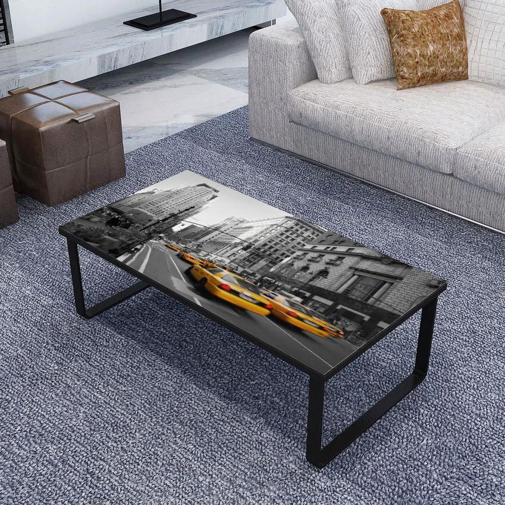 Coffee Table with Glass Top vidaXL Rectangular by vidaXL