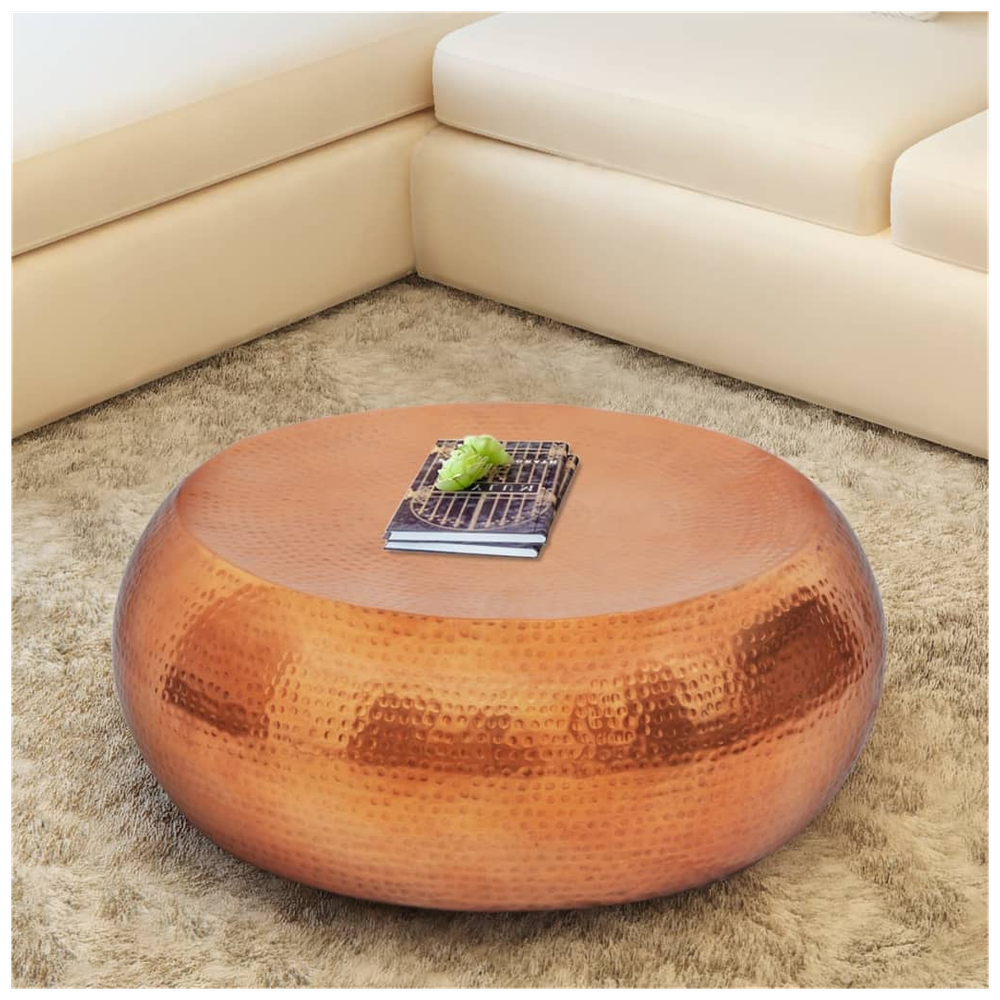 Hammered Aluminium Coffee Table vidaXL Silver by vidaXL