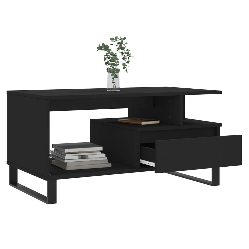 vidaXL Coffee Table Black 90x49x45 cm vidaXL Engineered Wood - Coffee Tables Coffee Table