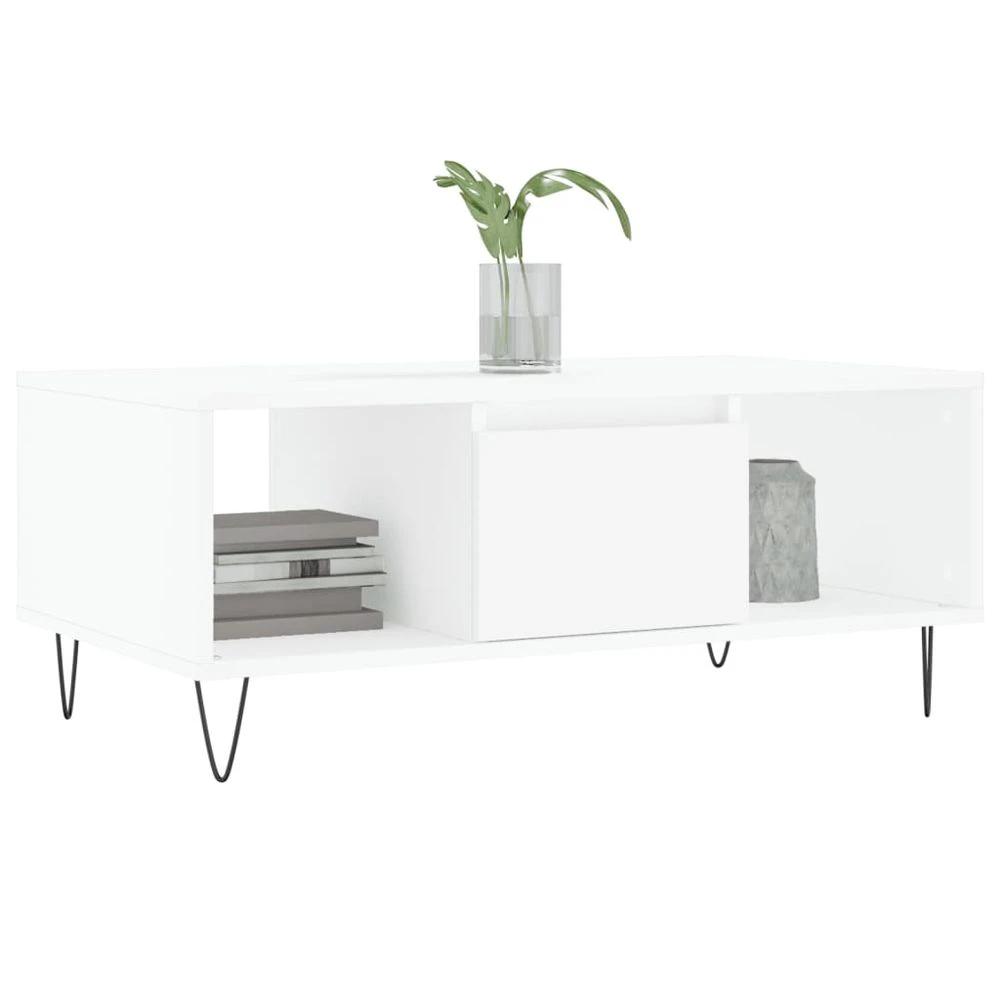 White Coffee Table White 90x50x36.5 cm vidaXL Engineered Wood by vidaXL