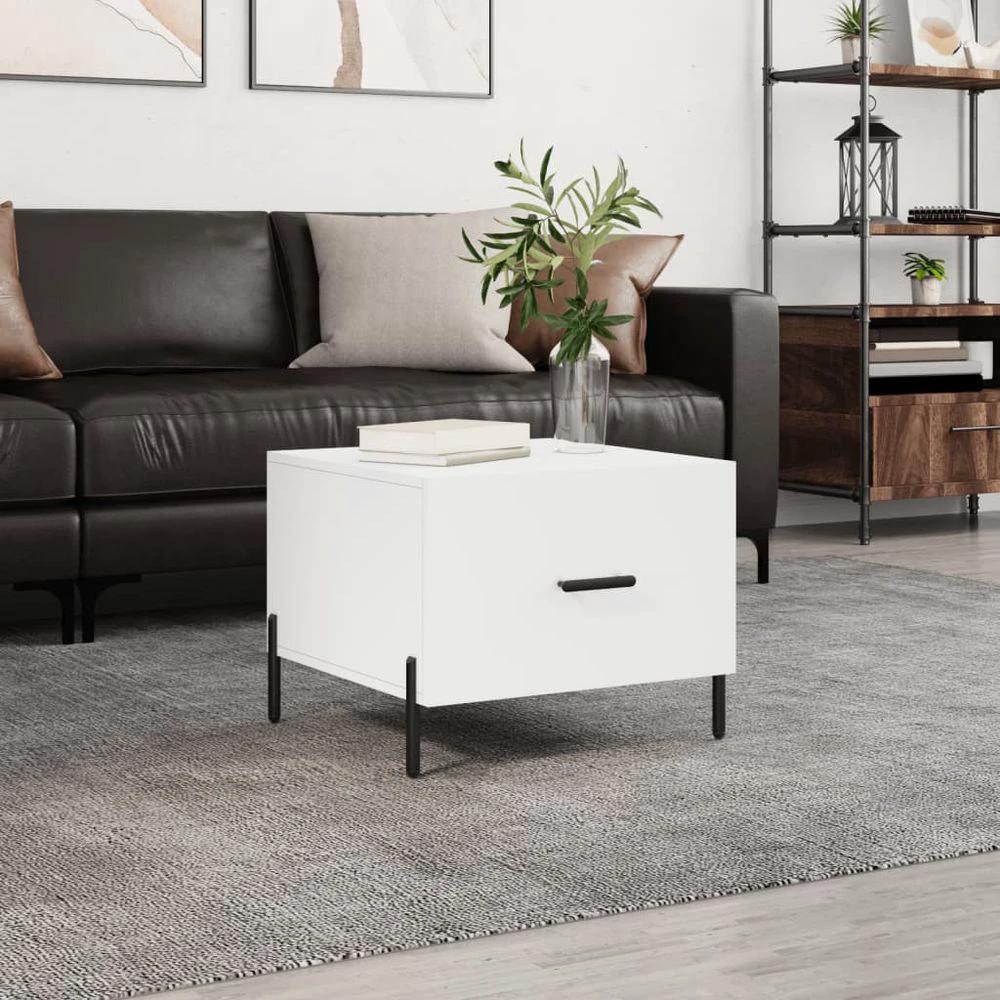 Coffee Table White 50x50x40 cm vidaXL Engineered Wood by vidaXL