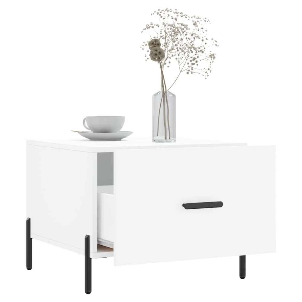 Coffee Table White 50x50x40 cm vidaXL Engineered Wood by vidaXL