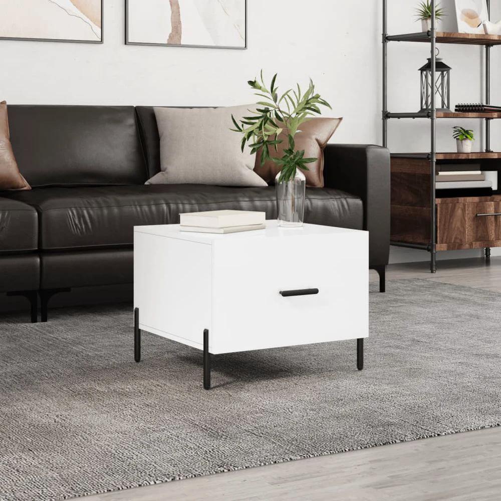 Coffee Table White 50x50x40 cm vidaXL Engineered Wood by vidaXL
