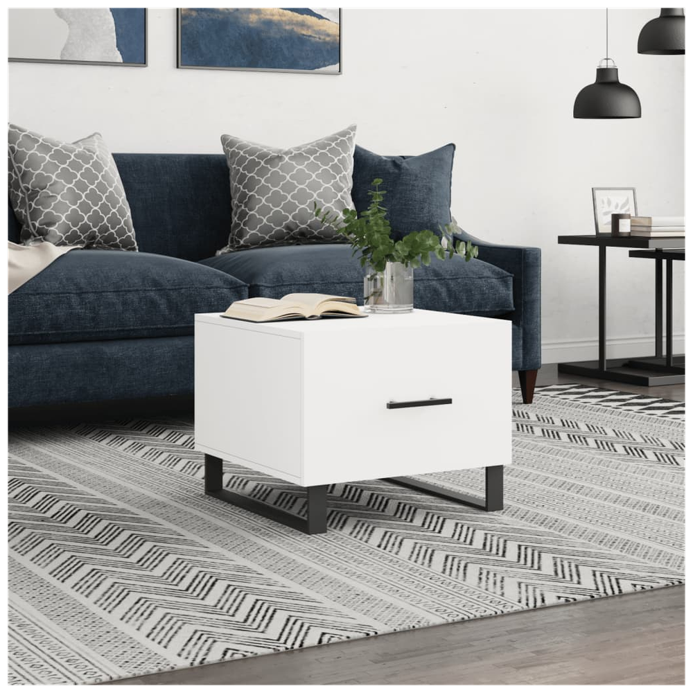 Coffee Table White 50x50x40 cm vidaXL Engineered Wood by vidaXL