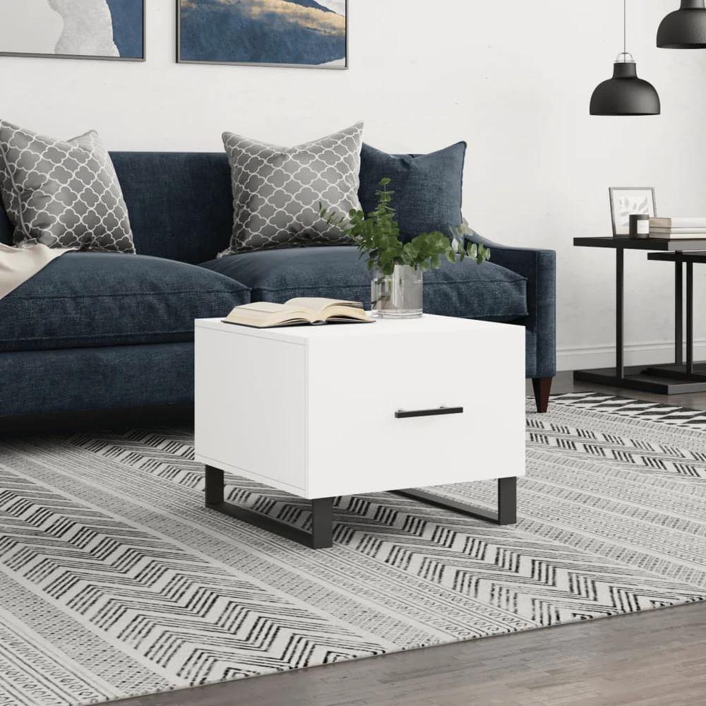 Coffee Table White 50x50x40 cm vidaXL Engineered Wood by vidaXL