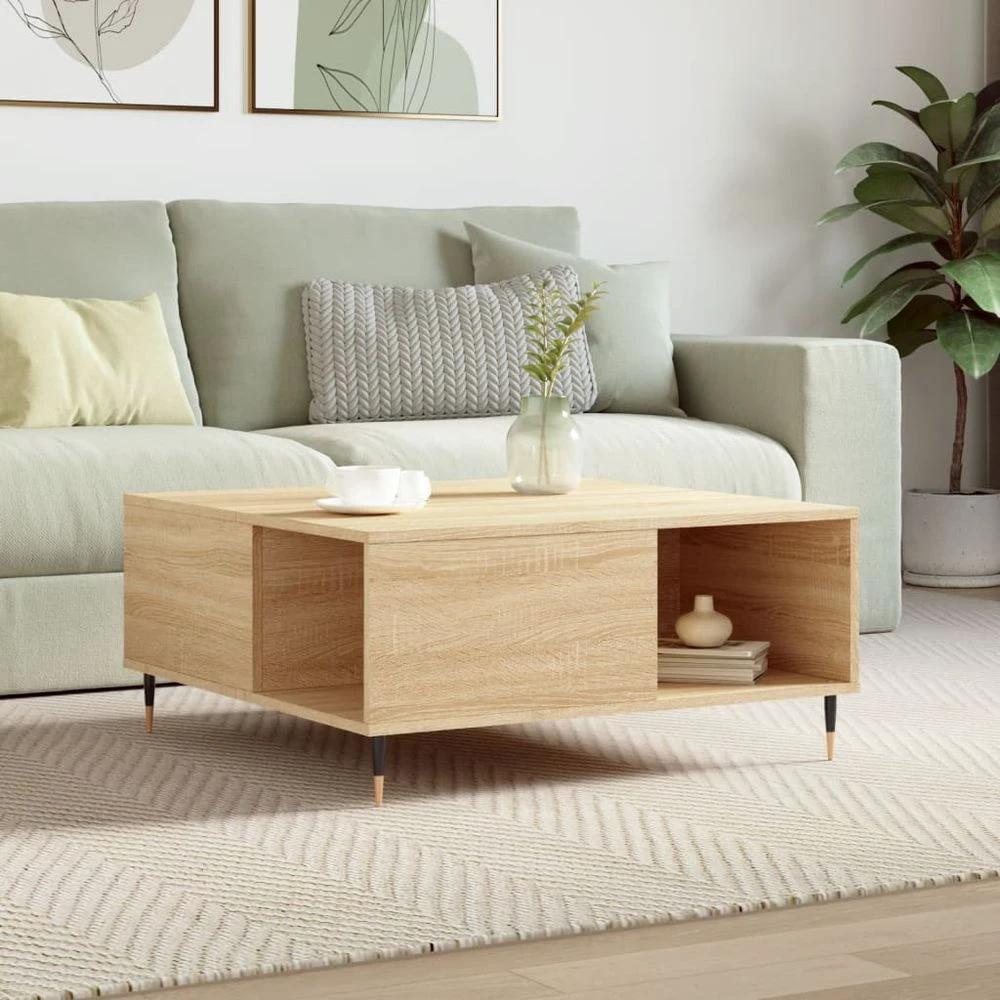 Coffee Table White 80x80x36.5 cm vidaXL Engineered Wood by vidaXL