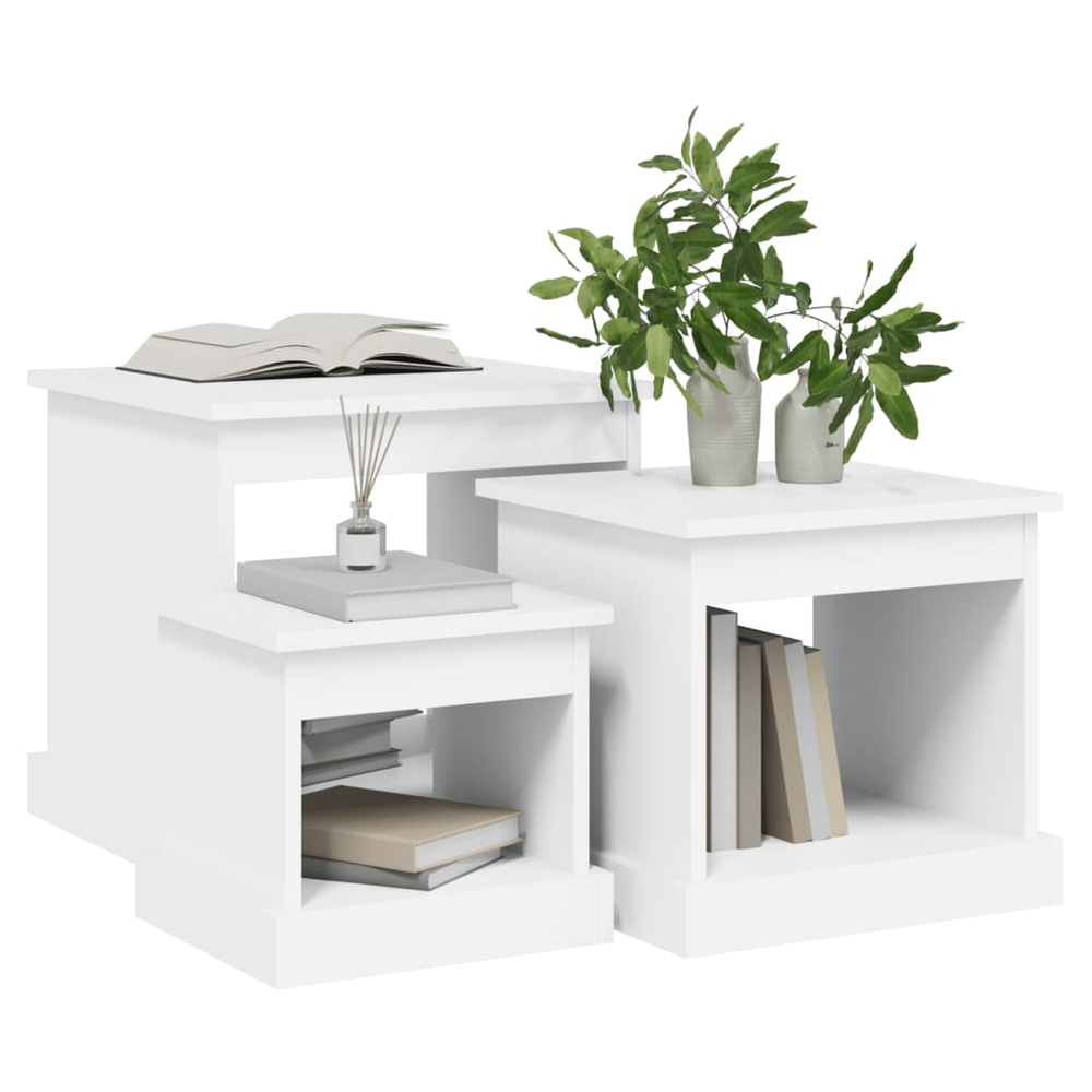 vidaXL Coffee Tables 3 pcs White Engineered Wood vidaXL - Coffee Tables Coffee Table