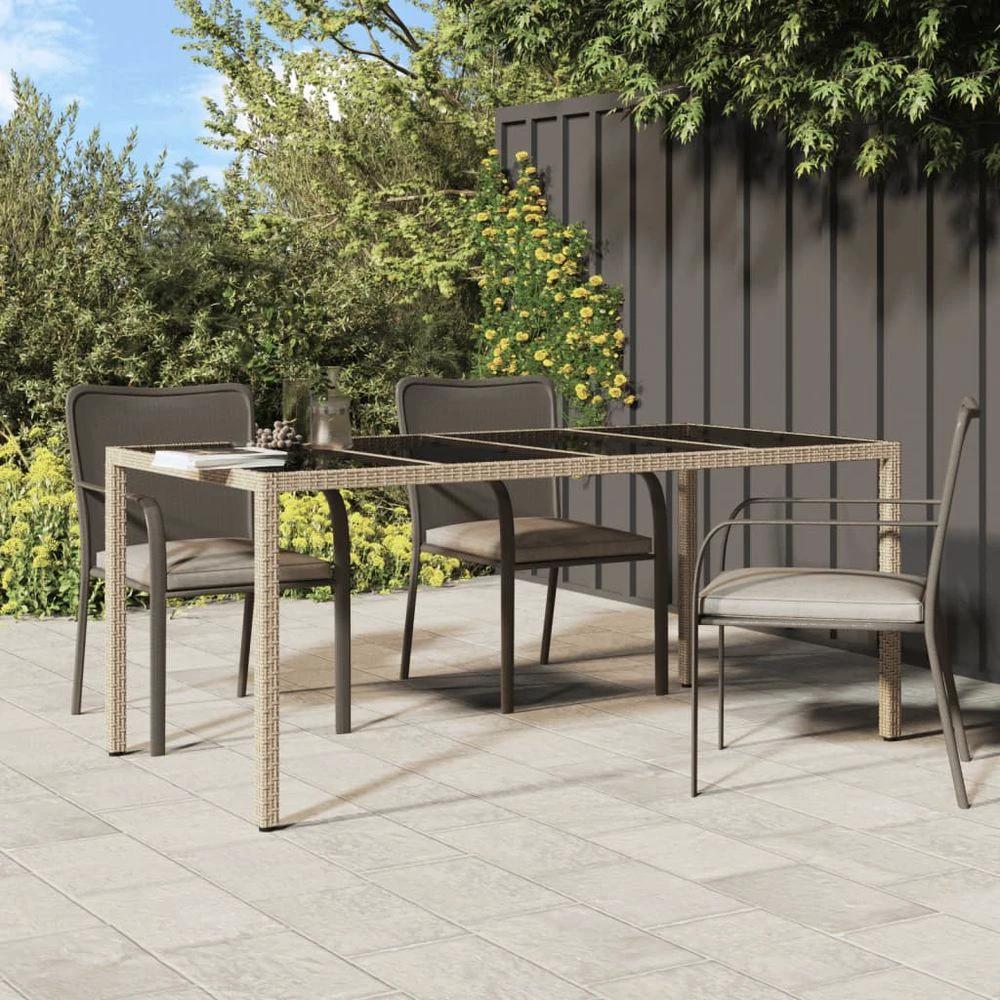 vidaXL Garden Table Brown vidaXL 190x90x75 cm Tempered Glass and Poly Rattan - Coffee Tables Coffee Table