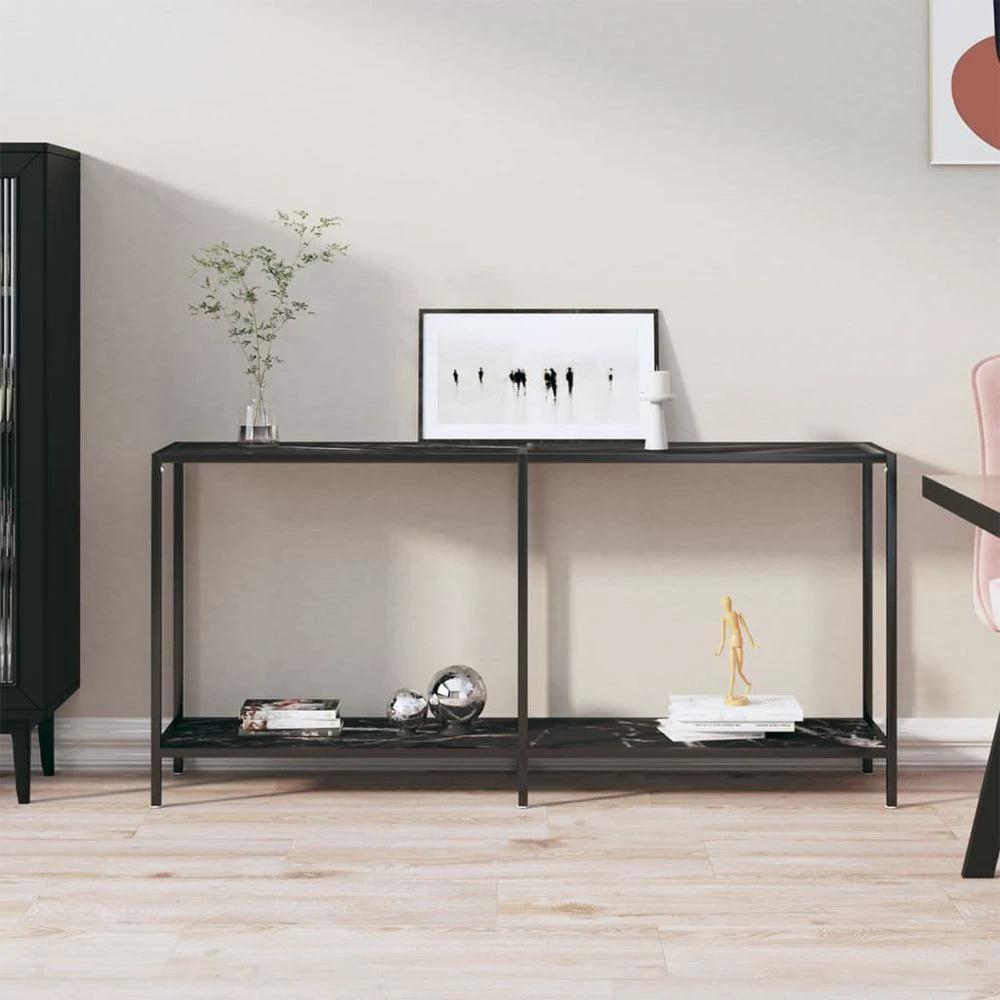 vidaXL Console Table vidaXL Transparent 140x35x75.5 cm Tempered Glass - Uncategorized Console Table