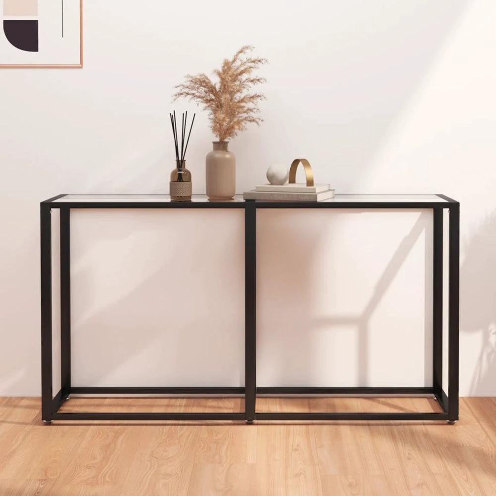 Console Table vidaXL Transparent 140x35x75.5cm Tempered Glass by vidaXL