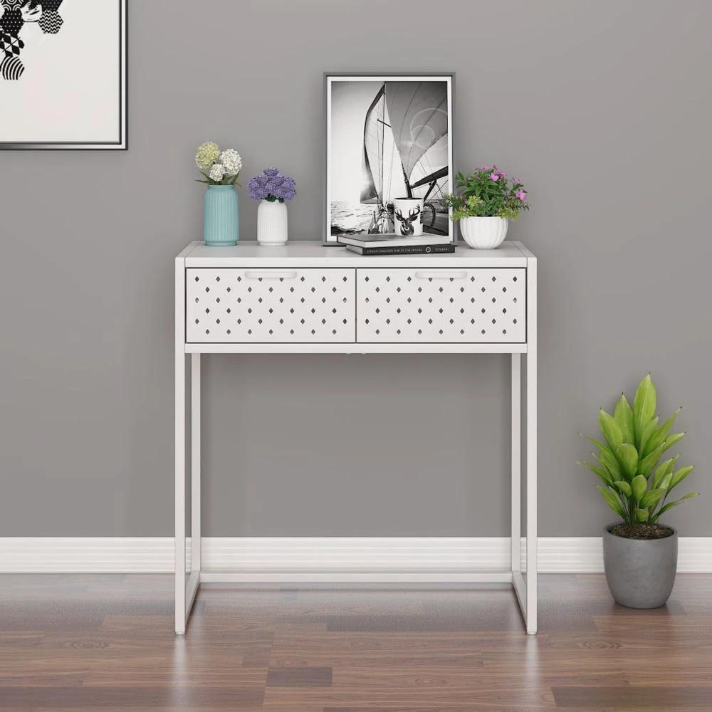 Console Table Black 72x35x75 cm vidaXL Steel by vidaXL