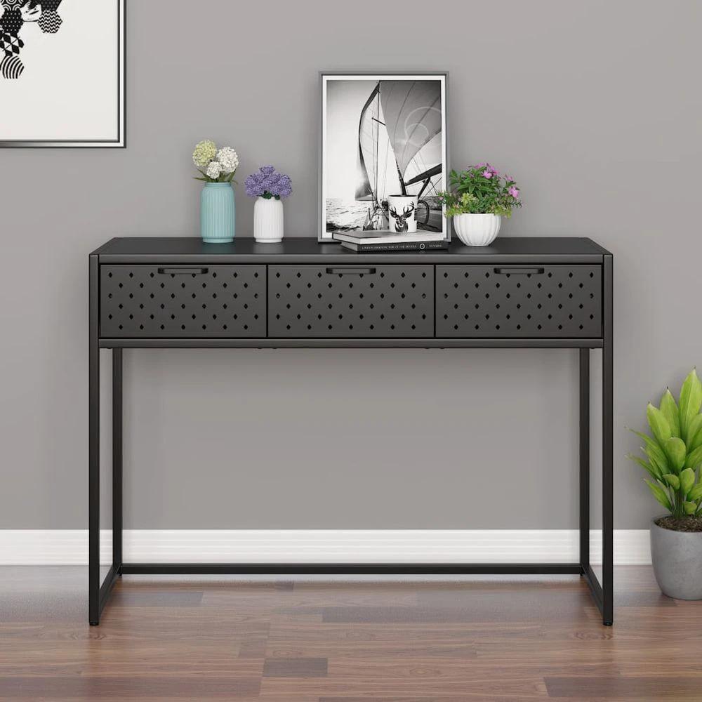 vidaXL Console Table Black 72x35x75 cm vidaXL Steel - Uncategorized Console Table