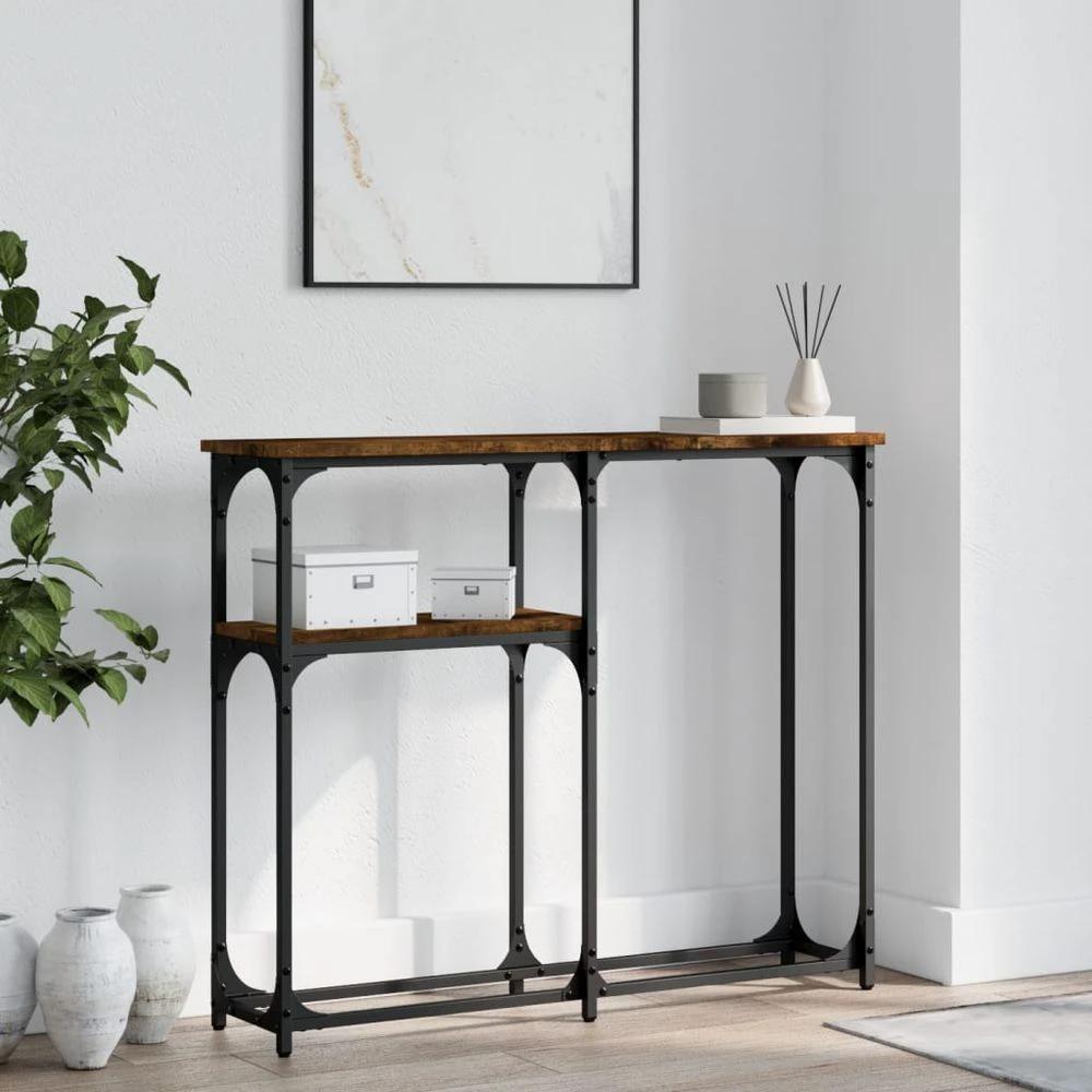 Console Table Black 90x22.5x75 cm vidaXL Engineered Wood by vidaXL