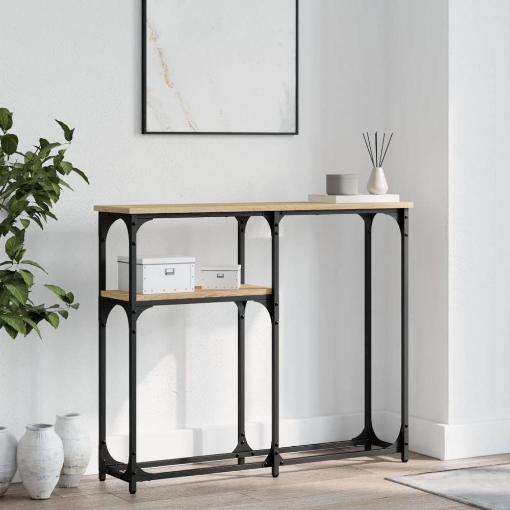 Console Table Black 90x22.5x75 cm vidaXL Engineered Wood by vidaXL