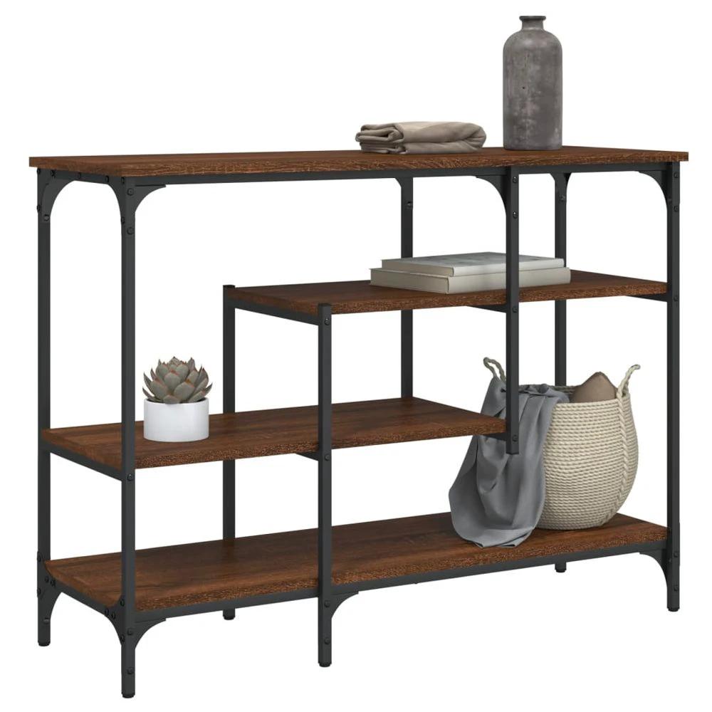 vidaXL Console Table with Shelves Black vidaXL 100x35x75 cm - Uncategorized Console Table
