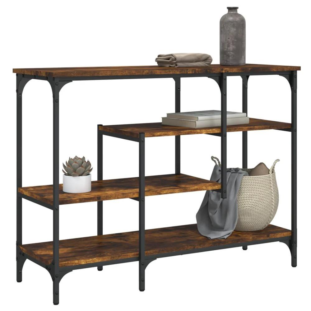 vidaXL Console Table with Shelves Black vidaXL 100x35x75 cm - Uncategorized Console Table