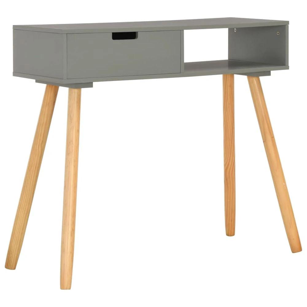 vidaXL Console Table Grey 80x30x72 cm vidaXL Solid Pinewood - Uncategorized Console Table