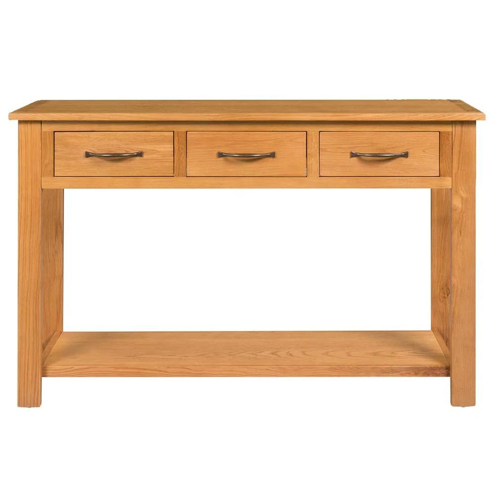 Console Table 110x35x75 cm vidaXL Solid Oak Wood by vidaXL