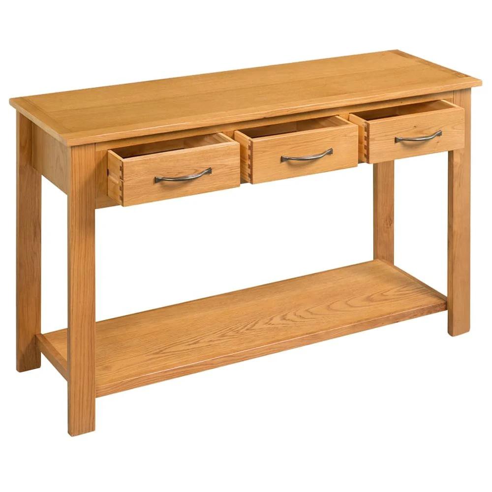 Console Table 110x35x75 cm vidaXL Solid Oak Wood by vidaXL