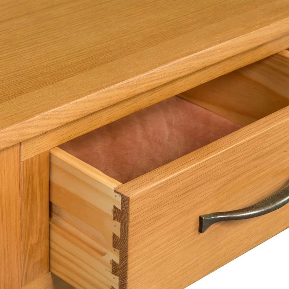 Console Table 110x35x75 cm vidaXL Solid Oak Wood by vidaXL