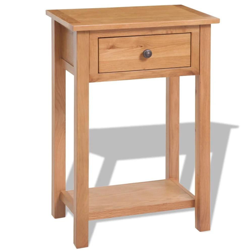 Console Table 50x32x75 cm vidaXL Solid Oak Wood by vidaXL