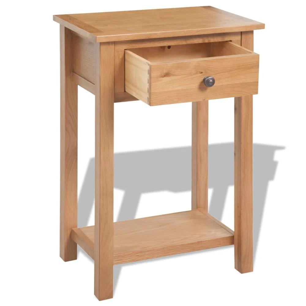 Console Table 50x32x75 cm vidaXL Solid Oak Wood by vidaXL