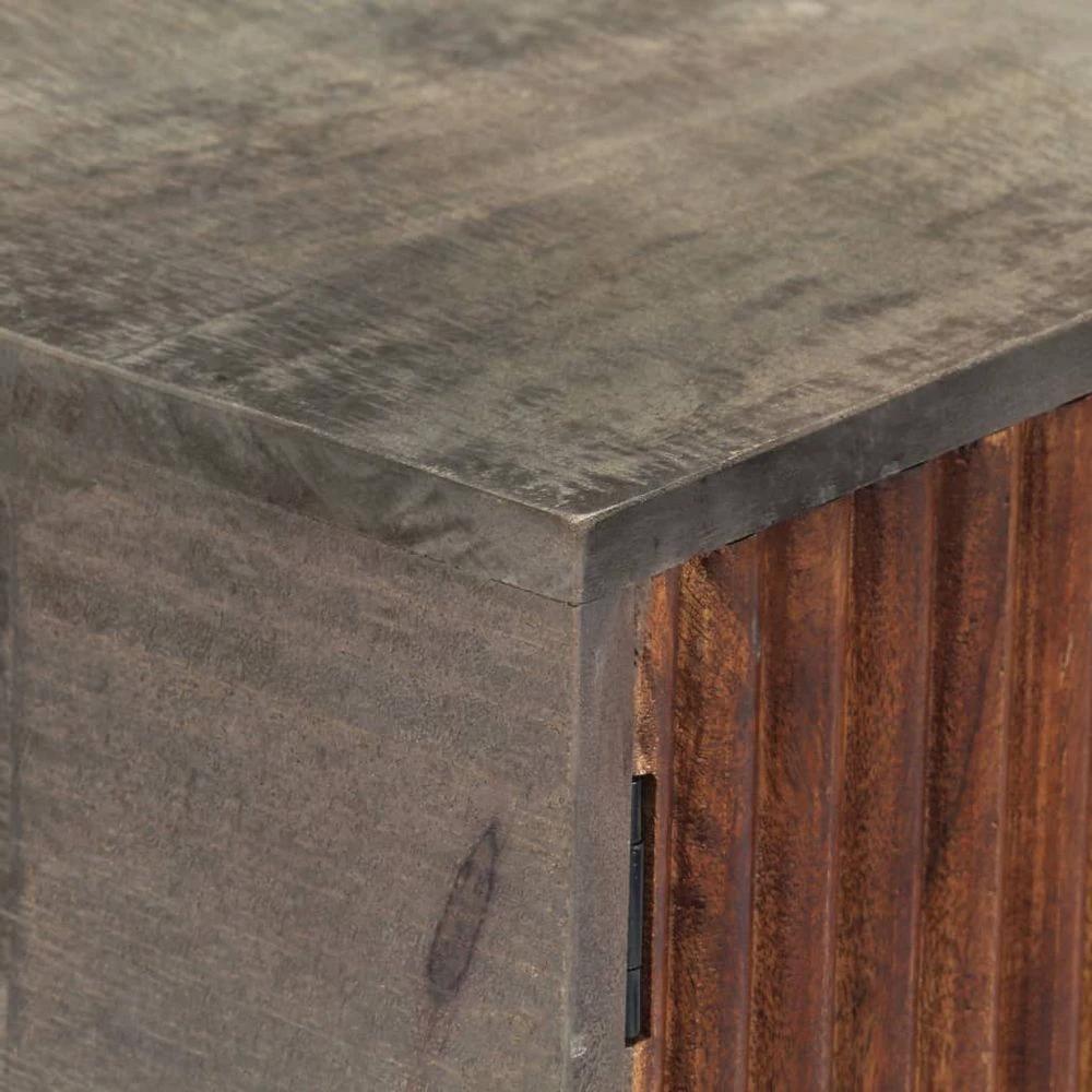 vidaXL Console Table Grey 120x35x75 cm vidaXL Solid Rough Mango Wood - Uncategorized Console Table