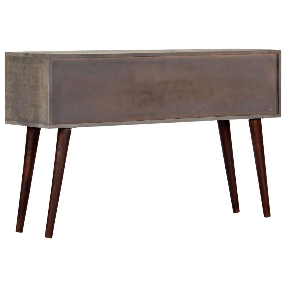vidaXL Console Table Grey 120x35x75 cm vidaXL Solid Rough Mango Wood - Uncategorized Console Table