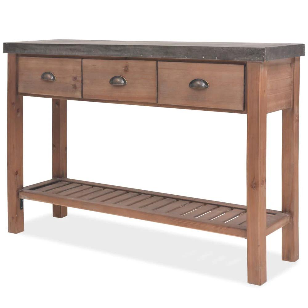 vidaXL Console Table vidaXL Solid Fir Wood 122x35x80 cm - Uncategorized Console Table