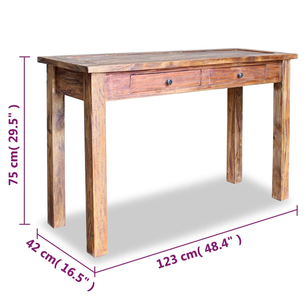 Console Table vidaXL Solid Reclaimed Wood 123x42x75 cm by vidaXL
