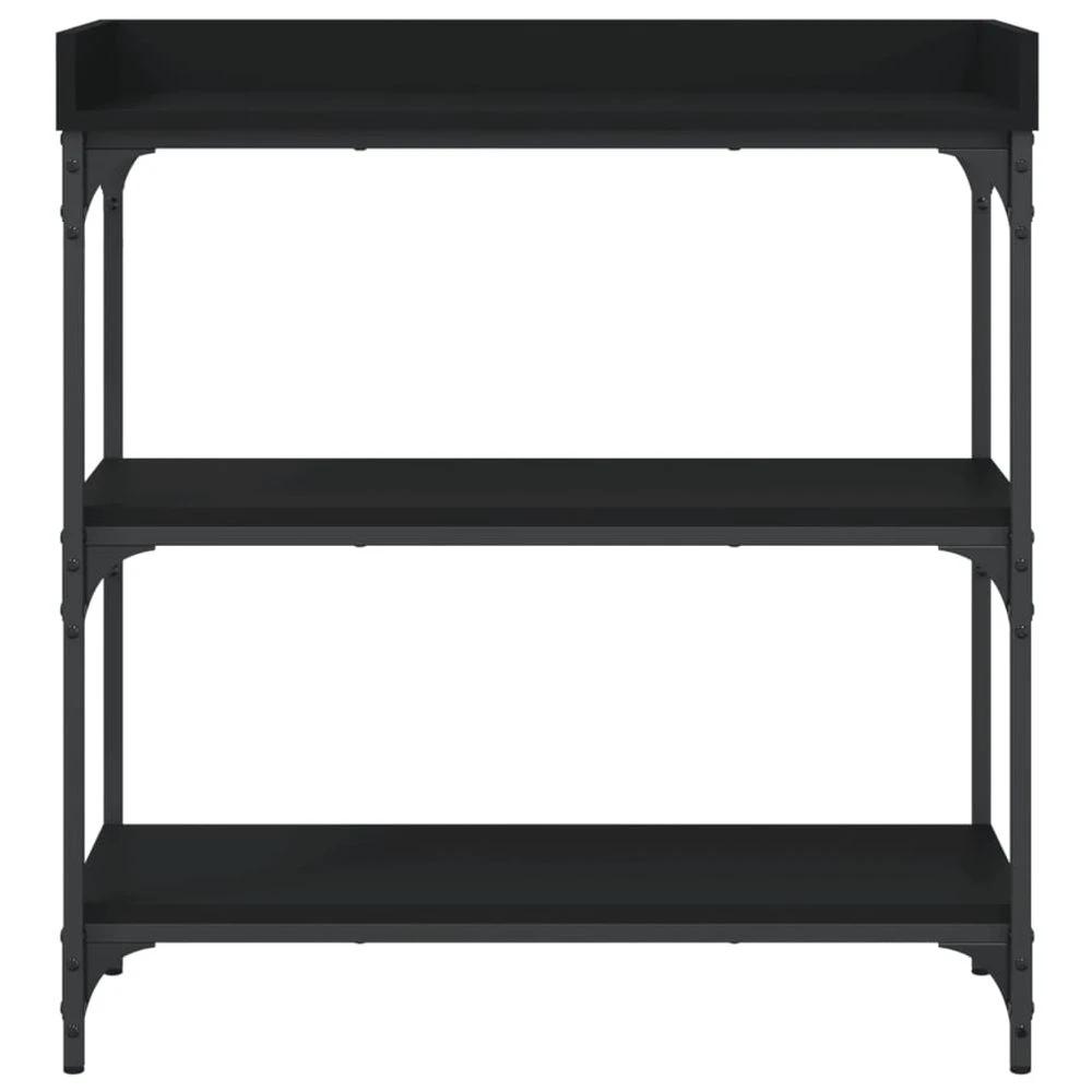 vidaXL Console Table with Shelves vidaXL Black 75x30x80 cm - Uncategorized Console Table