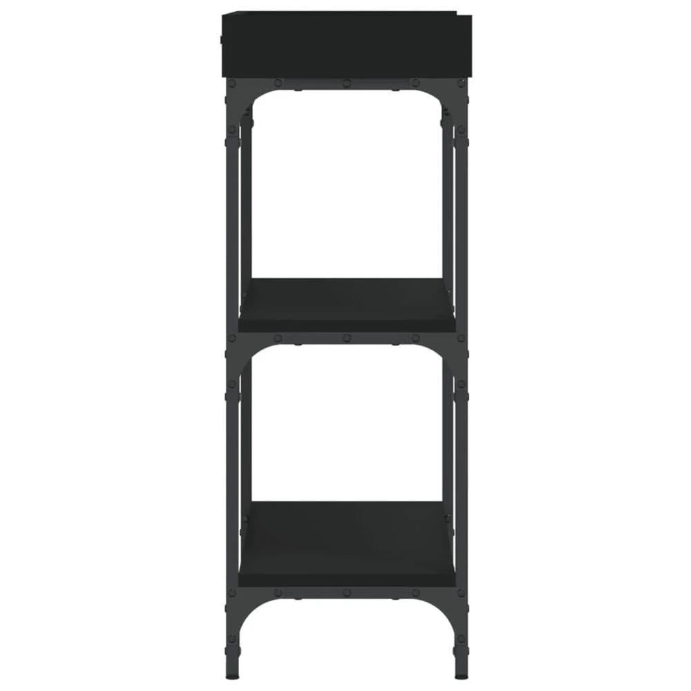 vidaXL Console Table with Shelves vidaXL Black 75x30x80 cm - Uncategorized Console Table