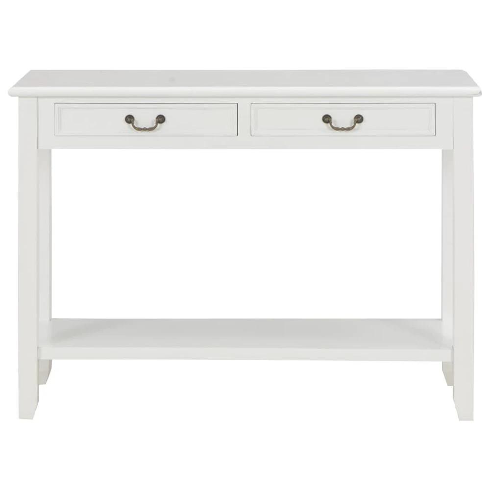 vidaXL Console Table vidaXL White 110x35x80 cm Wood - Uncategorized Console Table