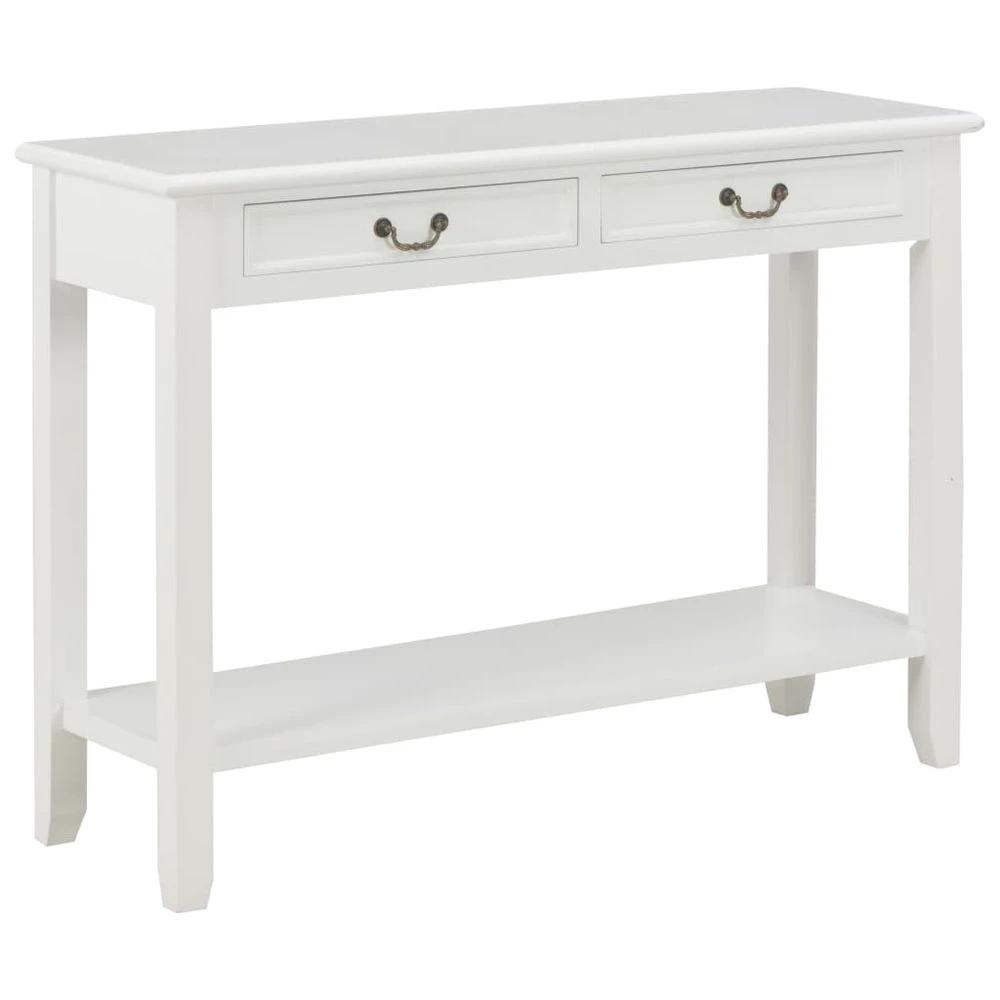 vidaXL Console Table vidaXL White 110x35x80 cm Wood - Uncategorized Console Table